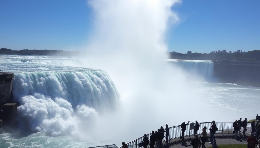 Breathtaking view of Niagara Falls in North East America