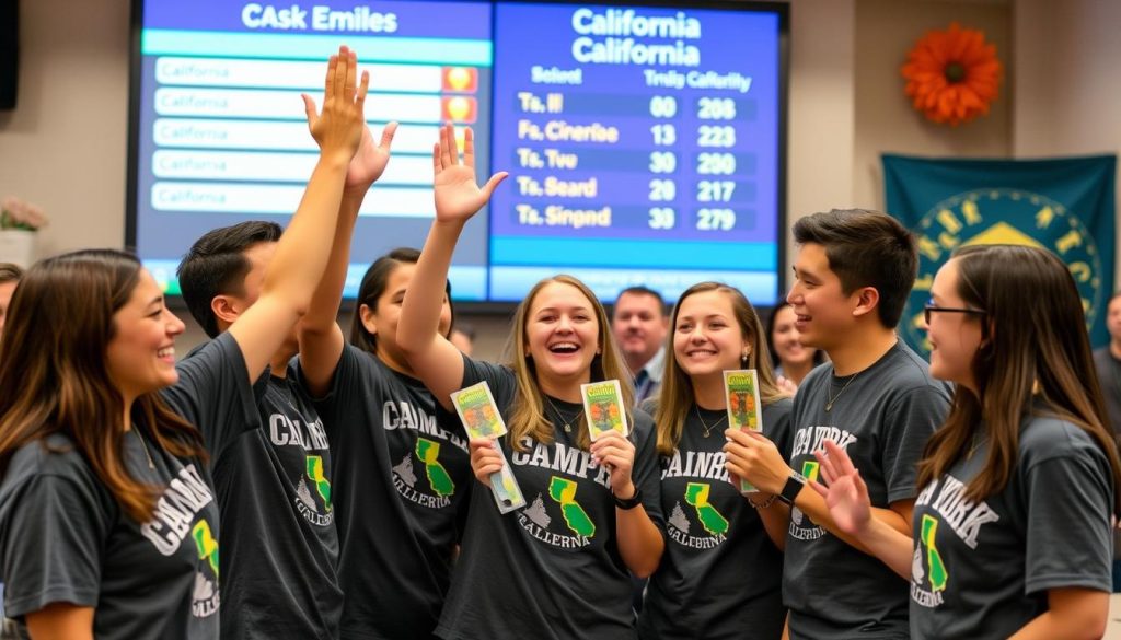 Camp New York alumni celebrating their California trivia knowledge Camp New York alumni celebrating their California trivia knowledge