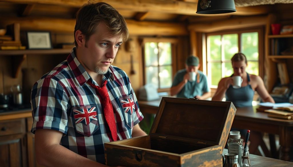 Empty afternoon tea box found in a summer camp kitchen