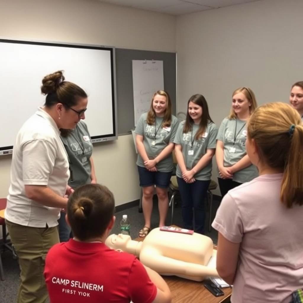 First aid training for summer camp jobs at Camp New York