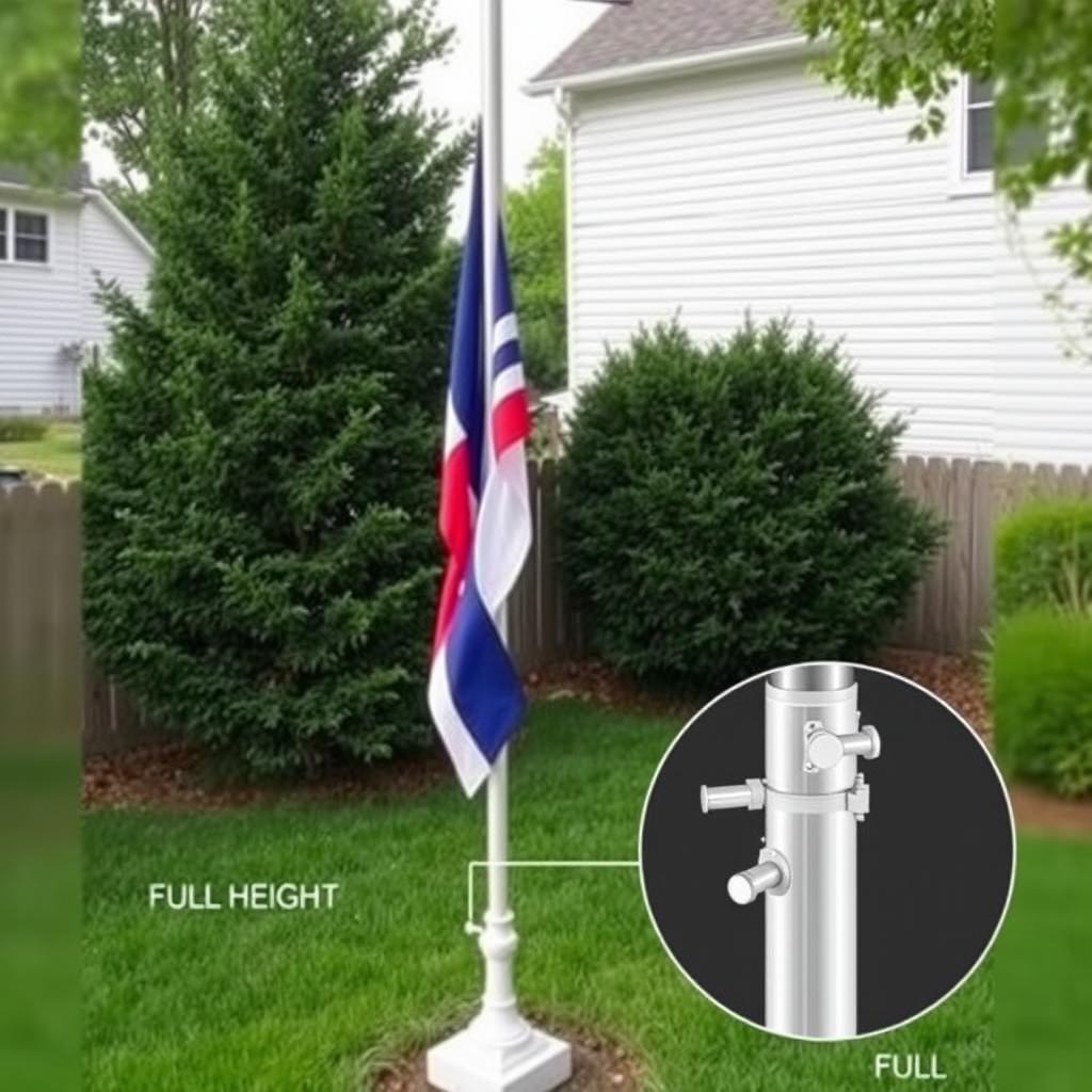 Freestanding flagpole for outdoor flag display Freestanding flagpole for outdoor flag display