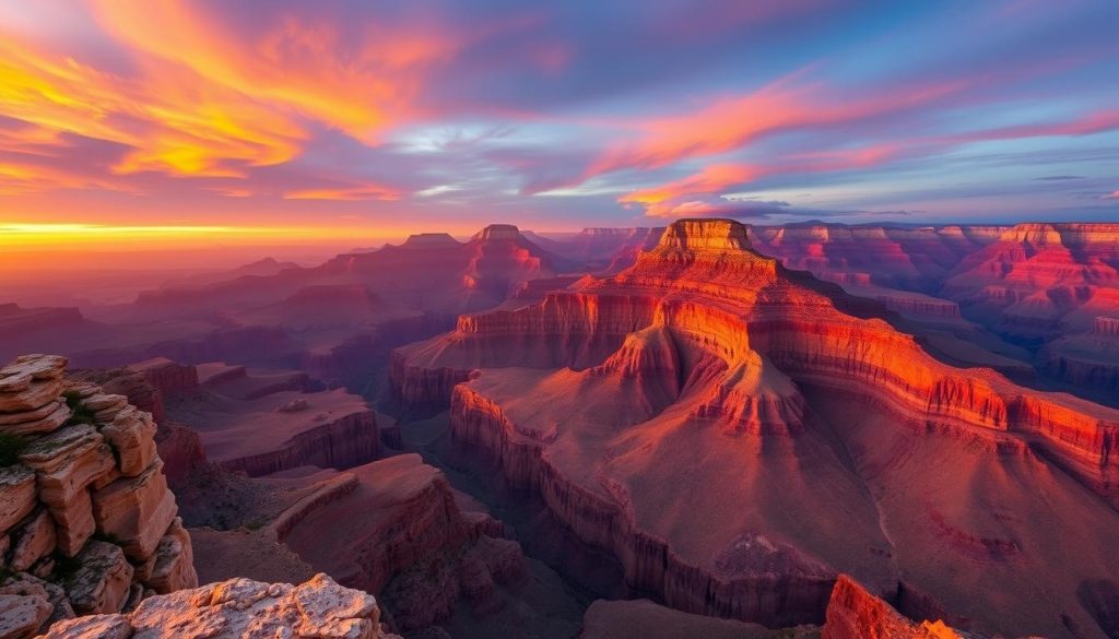 Grand Canyon vista at sunset - majestic west coast places to visit Grand Canyon vista at sunset - majestic west coast places to visit