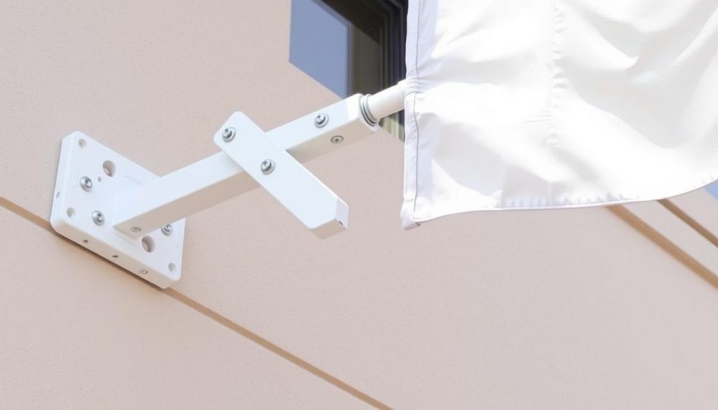 Heavy-duty outdoor flag mounting bracket system Heavy-duty outdoor flag mounting bracket system