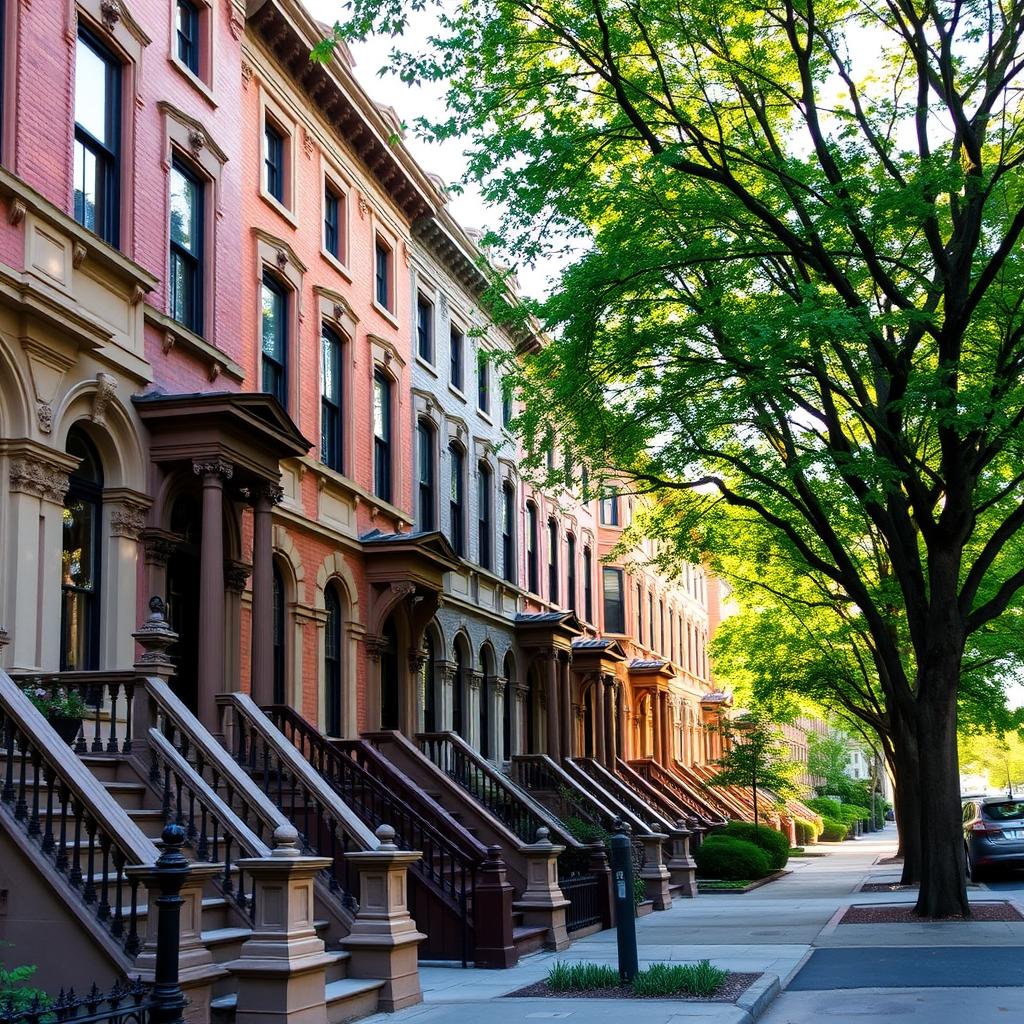 Historic brownstone homes in Brooklyn Heights neighborhood Historic brownstone homes in Brooklyn Heights neighborhood