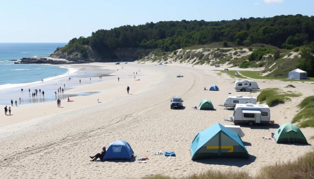 Hither Hills State Park beach campsite on Long Island