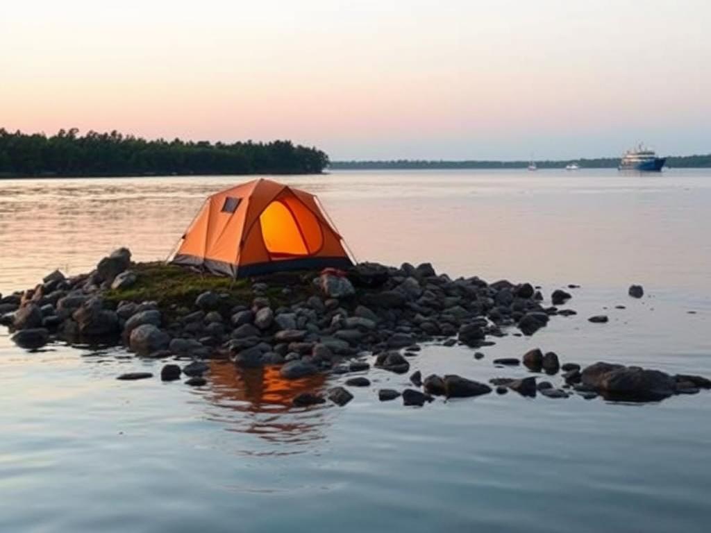 Island camping in the Thousand Islands region