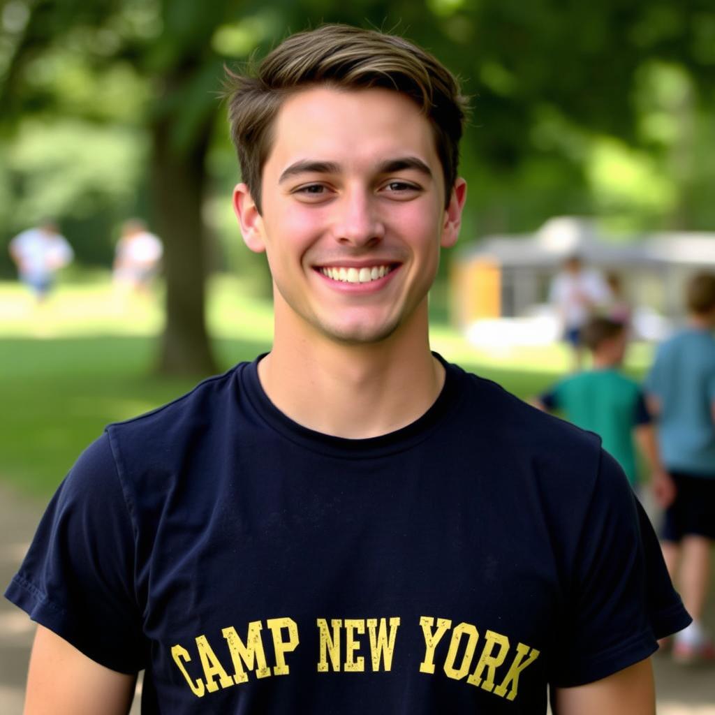 Male activity specialist sharing his summer camp jobs experience at Camp New York