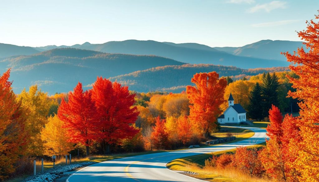 Spectacular fall foliage in Vermont, North East America