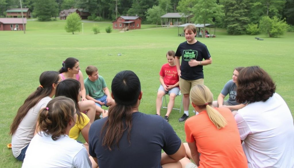 Staff training session for summer camp jobs at Camp New York