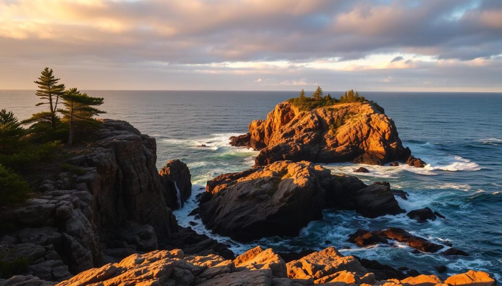 Stunning coastal view of Acadia National Park in North East America