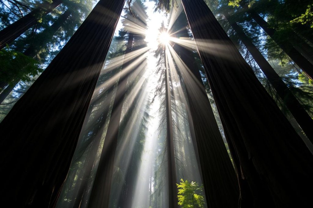 Towering redwood trees in Redwood National Park - popular west coast places to visit