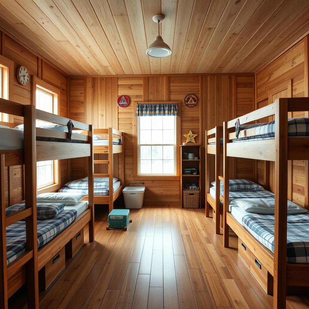 Comfortable cabin accommodations at Camp Green Lane Comfortable cabin accommodations at Camp Green Lane