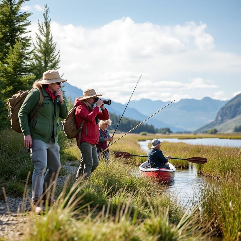 Non-fishing activities available at fishing lodges with private swims