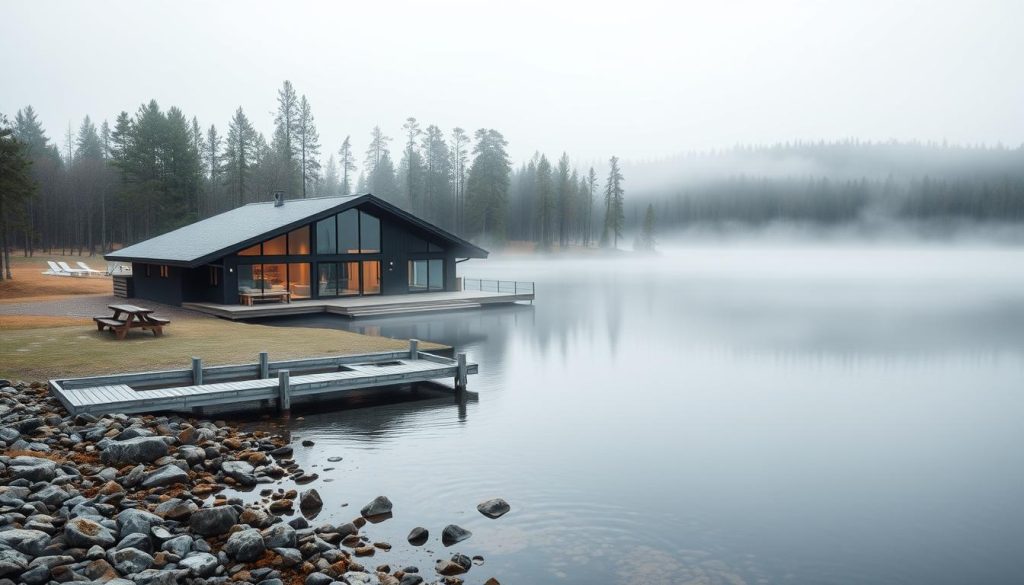 Scandinavian pike fishing lodge with private lake access