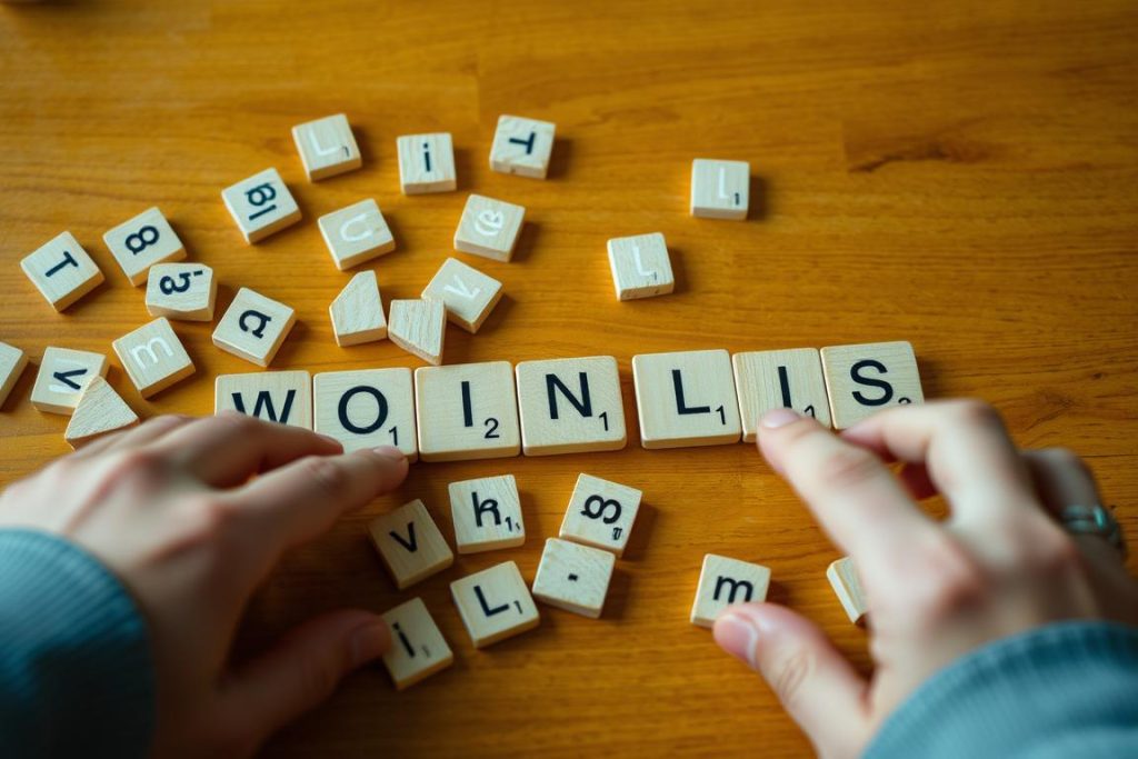 Scrambled letters being rearranged to form a word for a language puzzle tie break Scrambled letters being rearranged to form a word for a language puzzle tie break