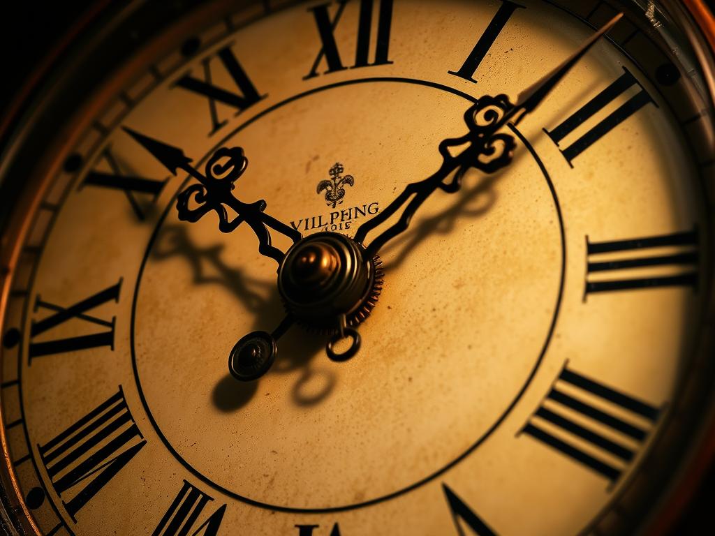 Vintage clock face showing the creative thinking tie break question concept Vintage clock face showing the creative thinking tie break question concept