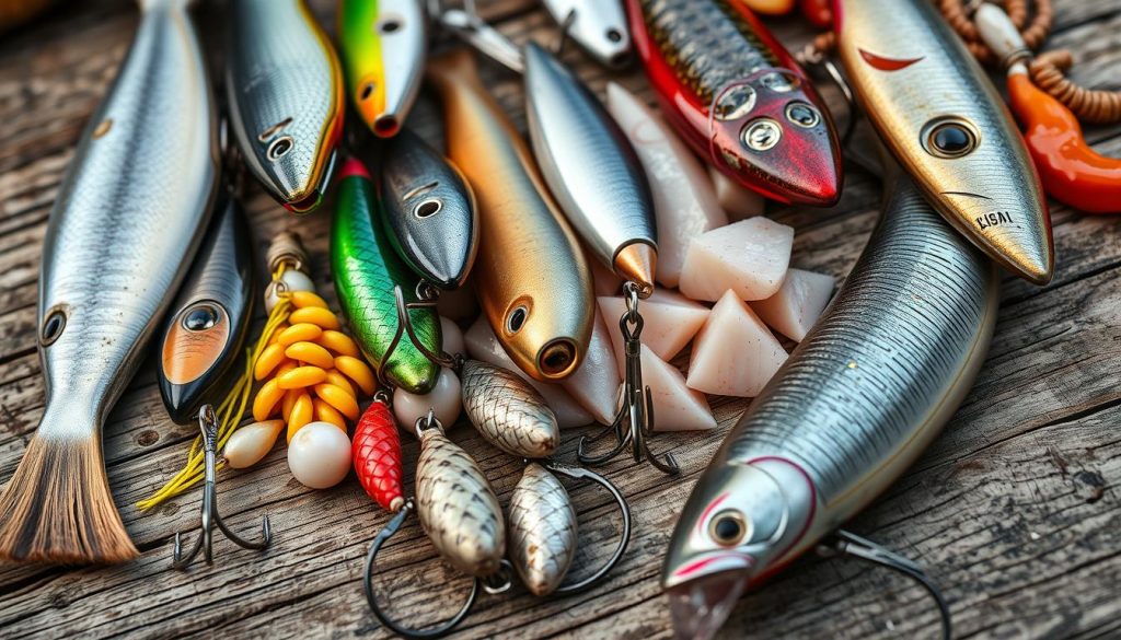 Collection of specialized lures and baits used for kings fishing