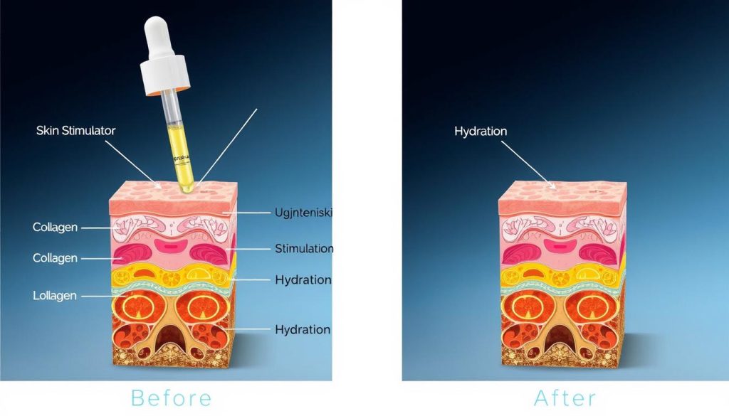 Illustration of how Lemon Bottle Skin Booster works on skin layers
