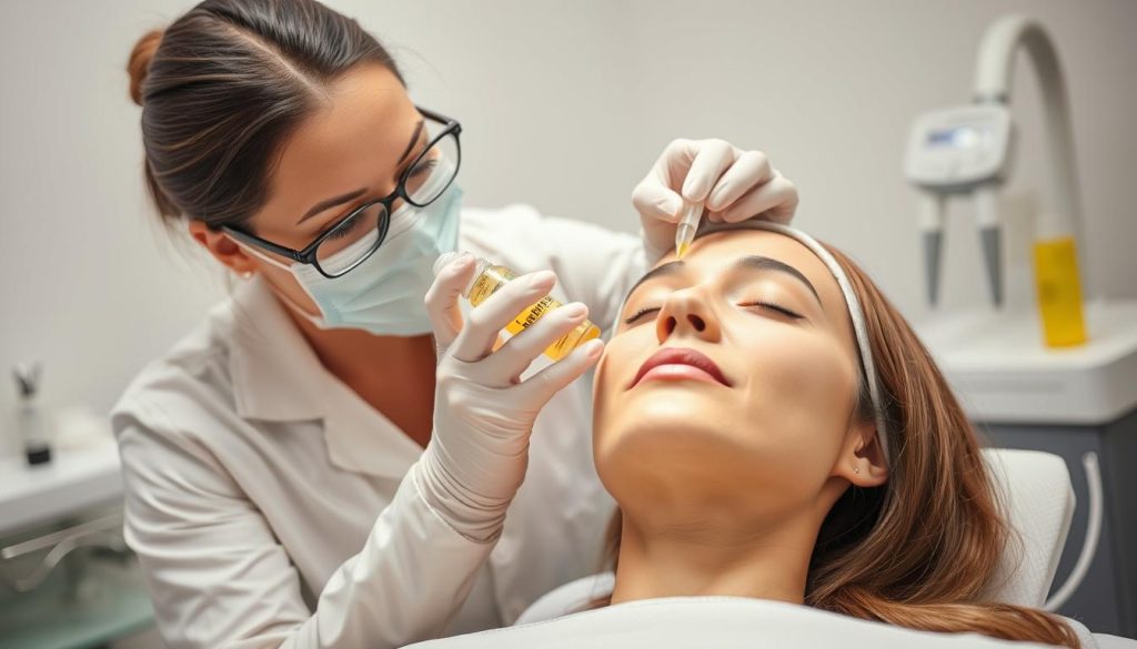 Professional applying Lemon Bottle Skin Booster treatment