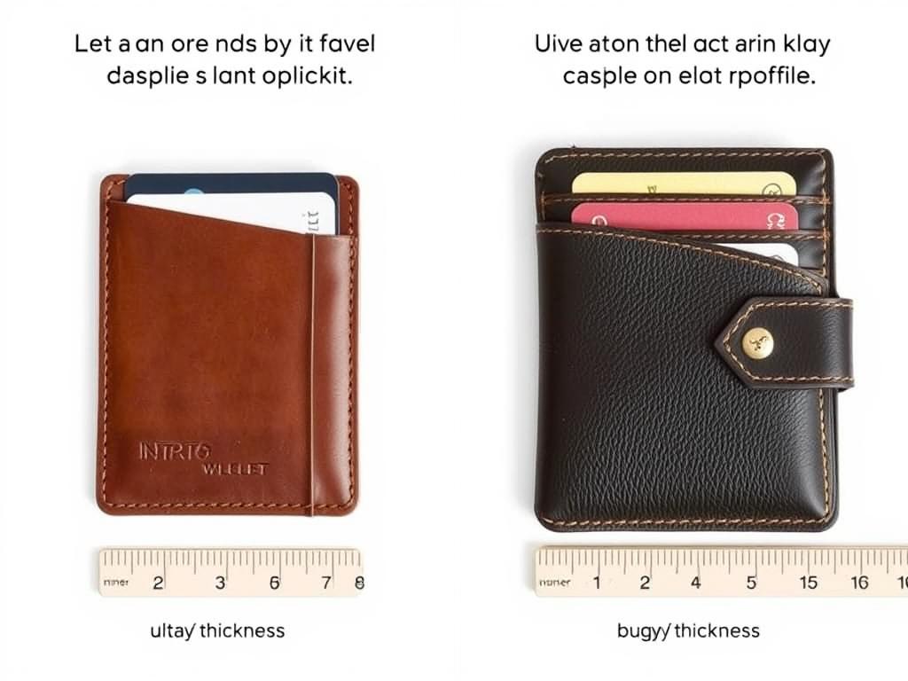 Ultra-slim leather travel card holder compared to bulky wallet