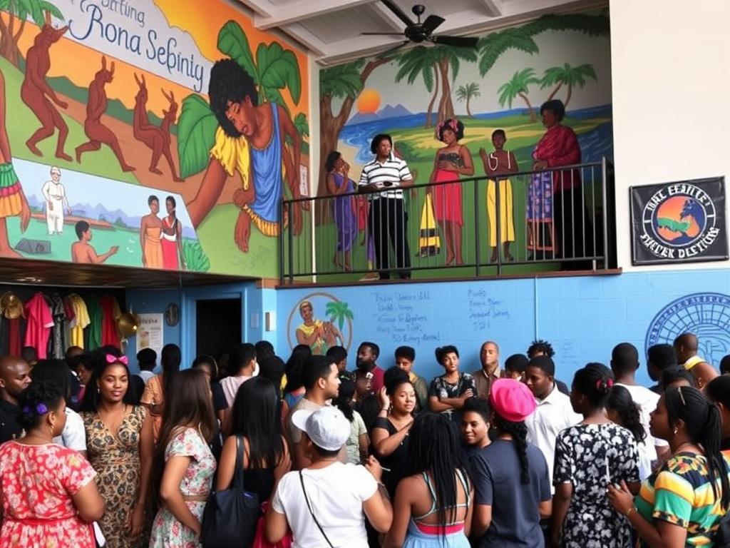 Centro cultural en Jamaica, America Queens mostrando influencias caribeñas