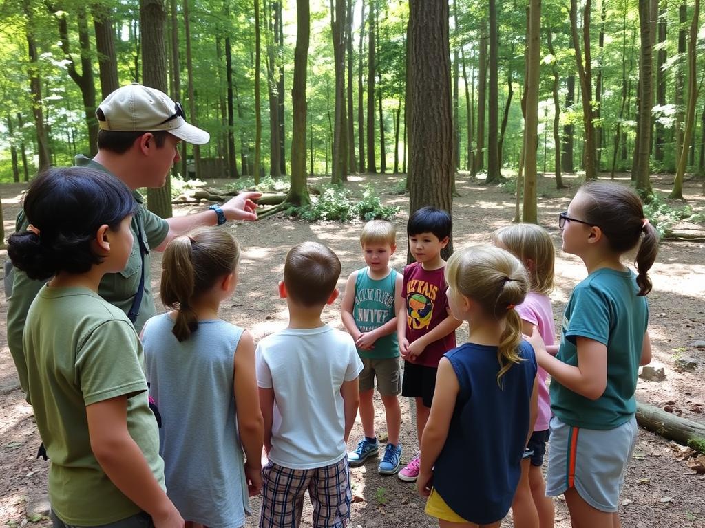 Consejero de Camp New York enseñando habilidades al aire libre en un counsellor camp