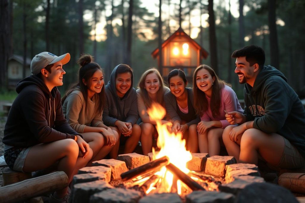 Consejeros internacionales disfrutando de su experiencia en el counsellor camp