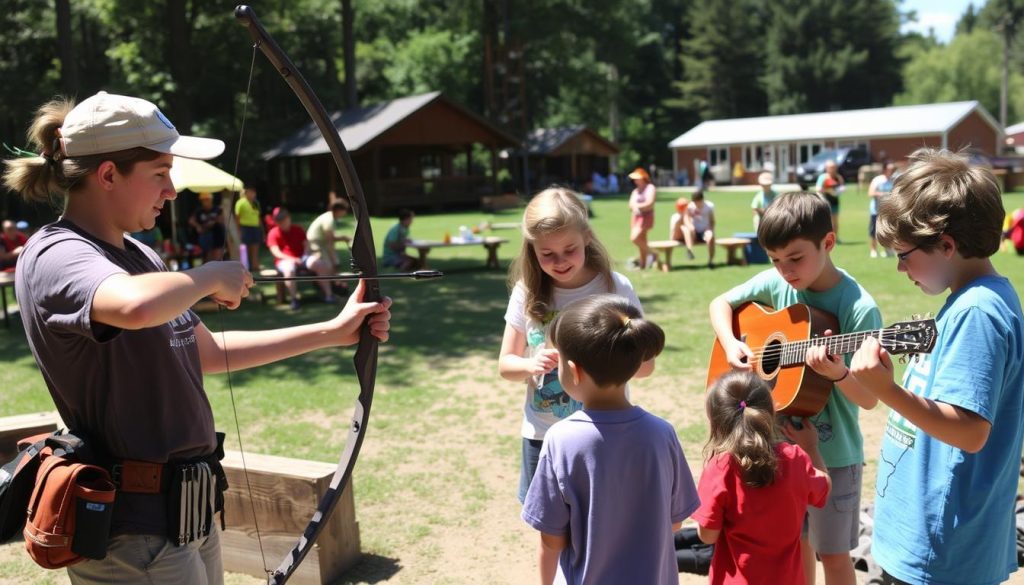 Consejeros mostrando diversas habilidades en el counsellor camp