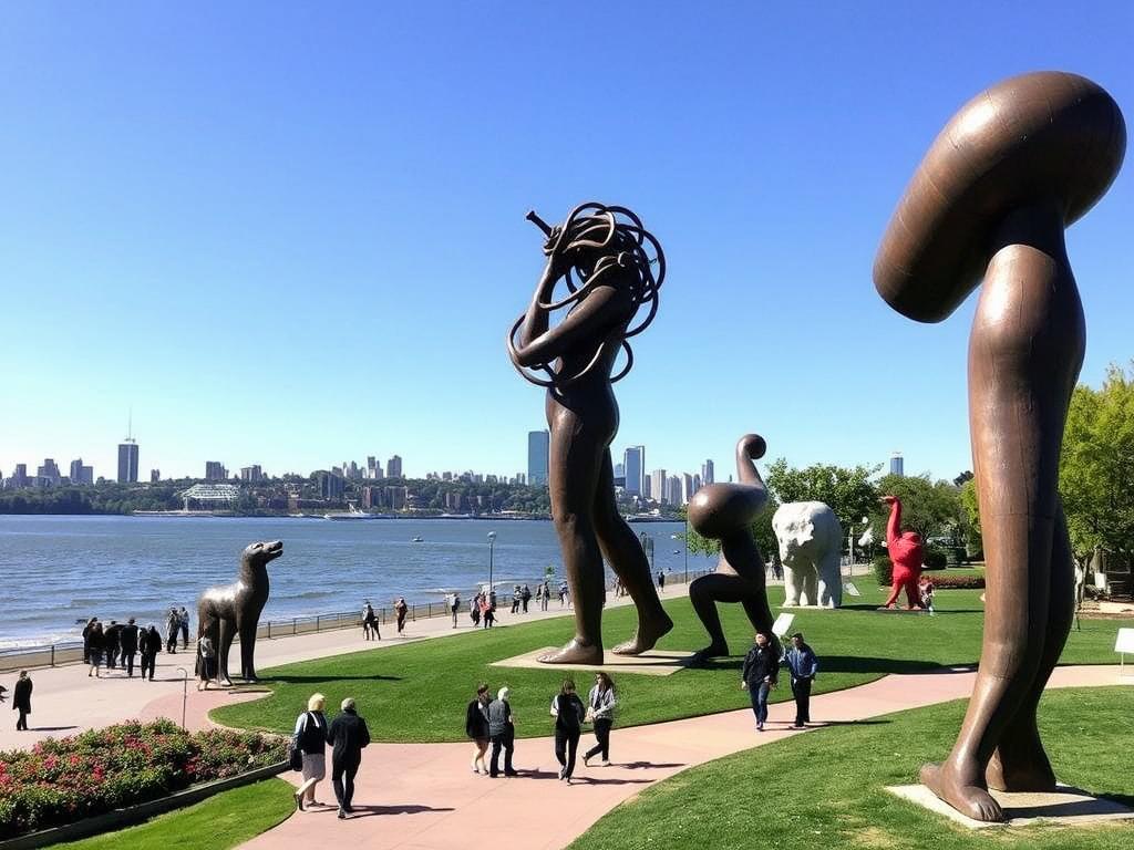 Esculturas al aire libre en Socrates Sculpture Park en America Queens