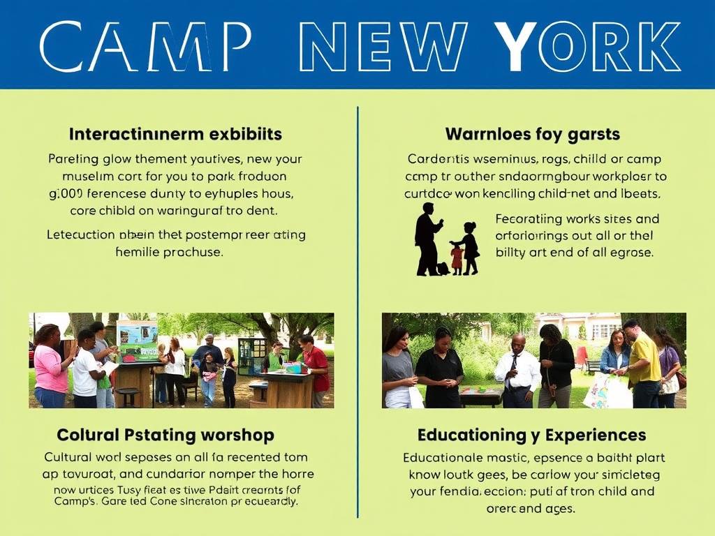 Familias participando en actividades de Camp New York en America Queens