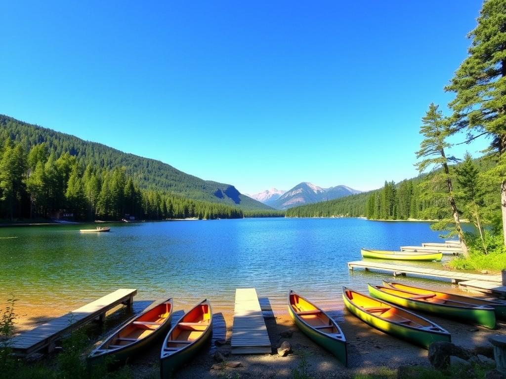 Hermoso entorno natural de Camp New York con lagos y bosques