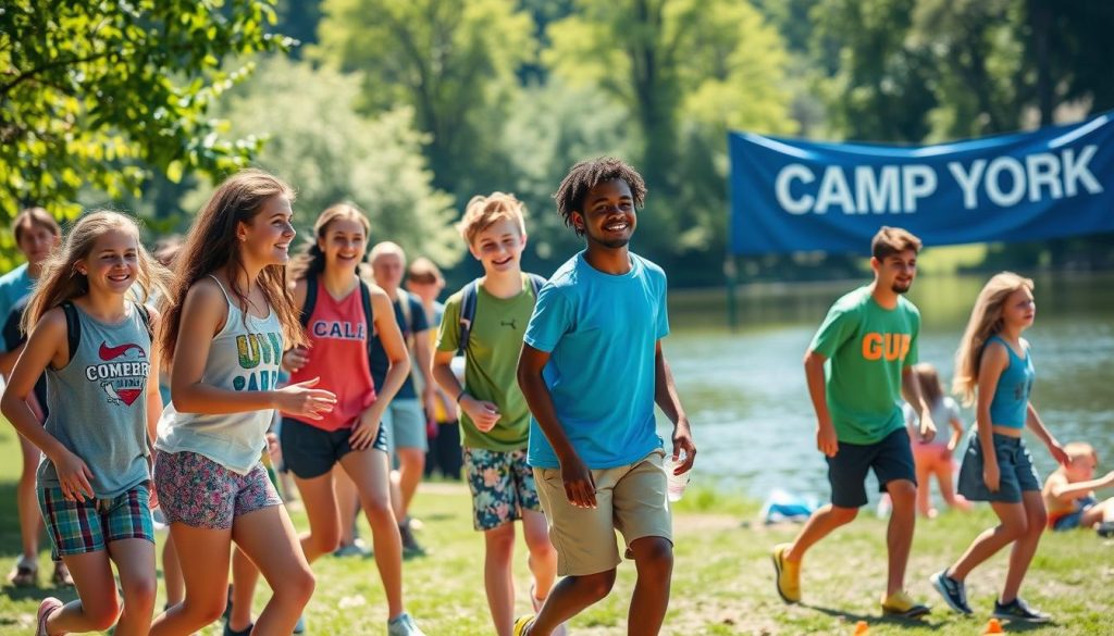 Jóvenes disfrutando actividades en el campamento de verano de Camp New York