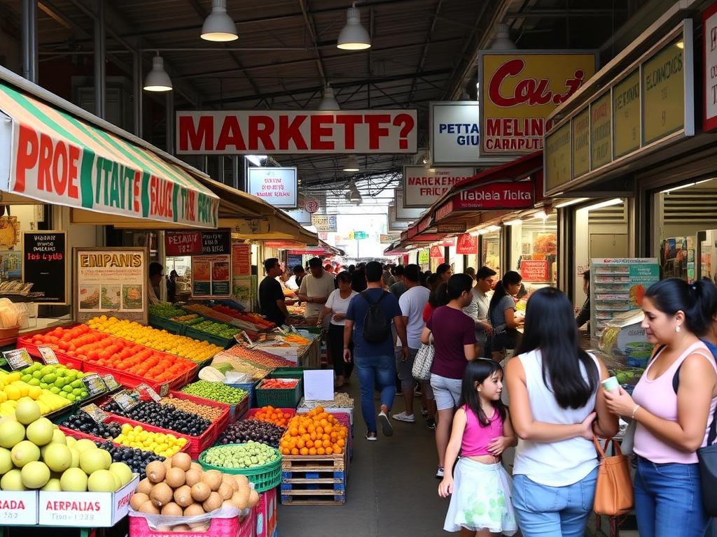 Mercado latinoamericano en Jackson Heights, America Queens