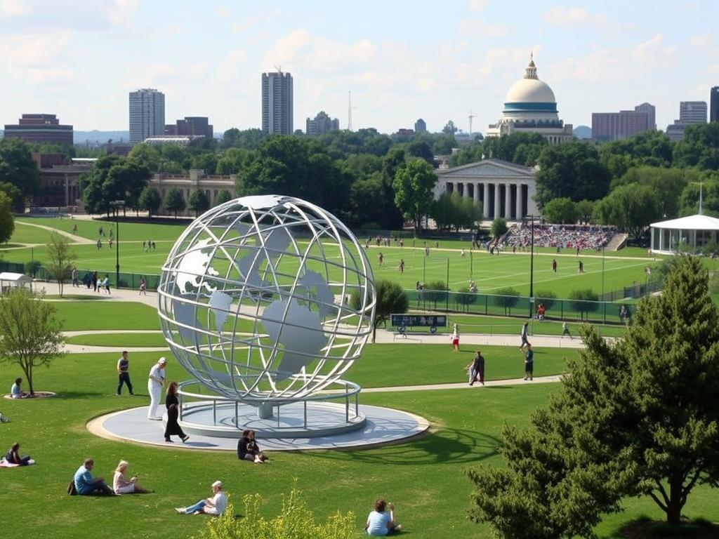 Parque Flushing Meadows-Corona en America Queens con la Unisphere