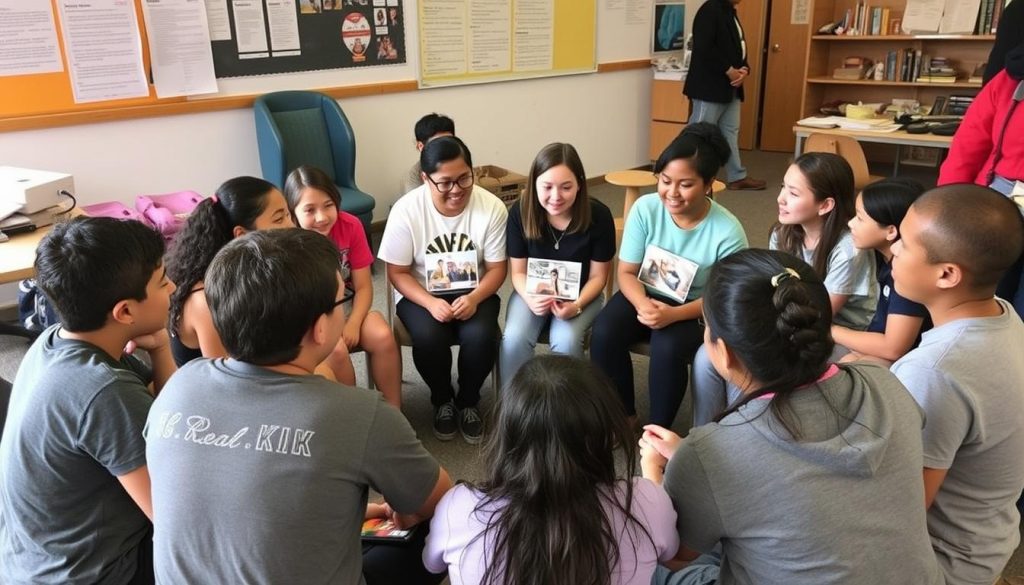 Participantes compartiendo experiencias durante un programa de Camp New York en America Queens