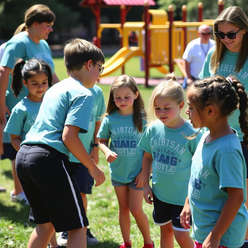 Young children at Christian day camp program Young children at Christian day camp program