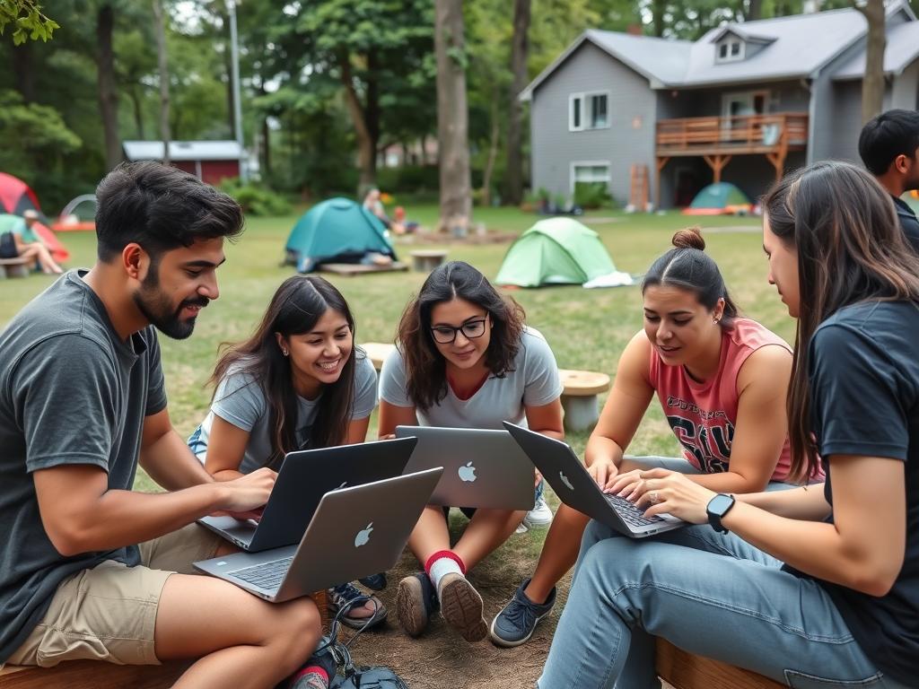 Camp New York creative team collaborating on video projects