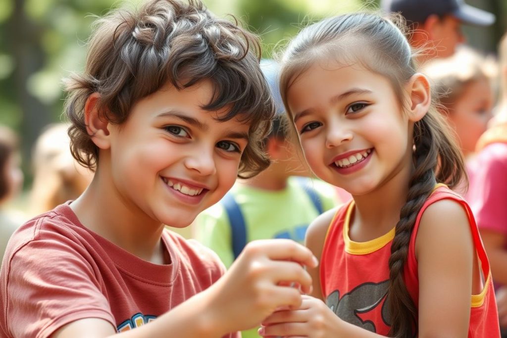 Camper demonstrating positive attitude toward summer camp rules