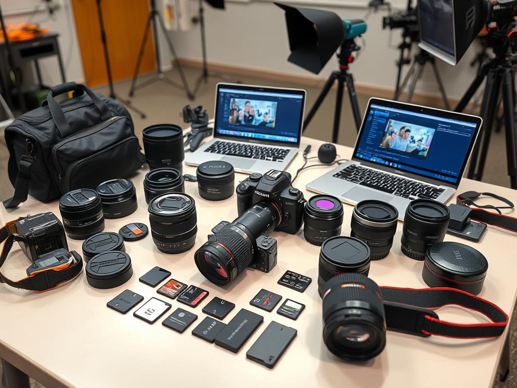 Photography equipment used at summer camp