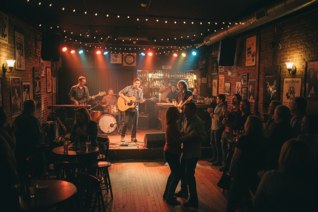 Live music venue for post camp travel USA road trip experience