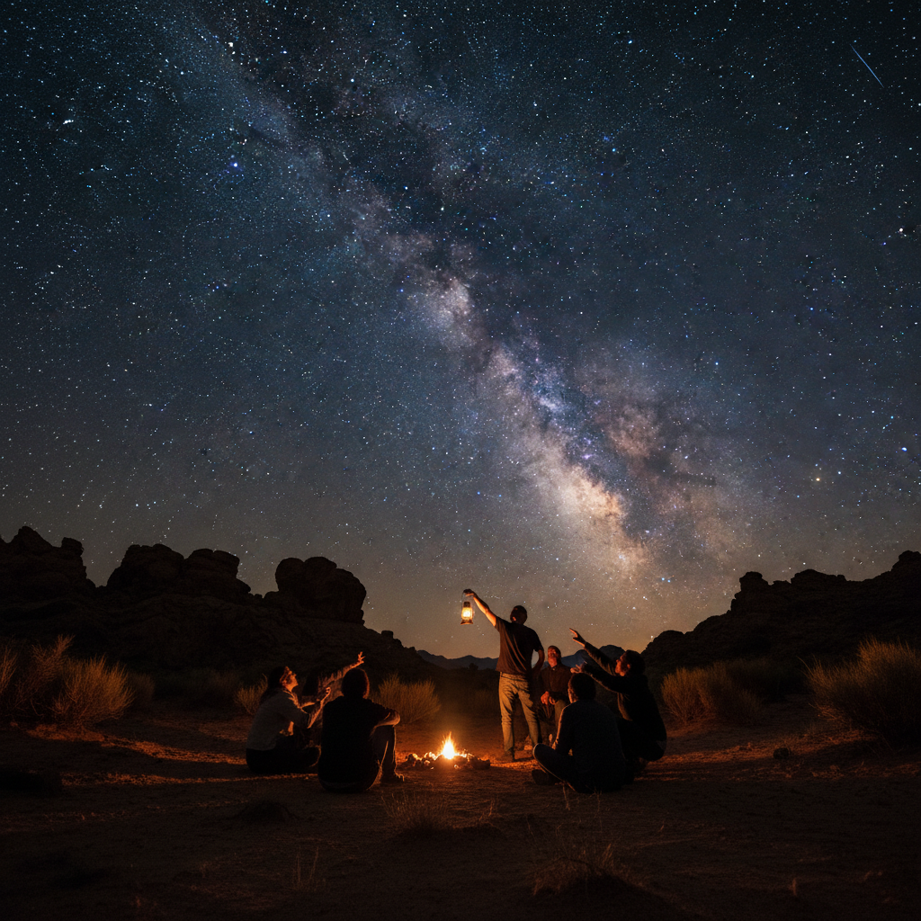 Stargazing in a dark sky area for post camp travel USA road trip