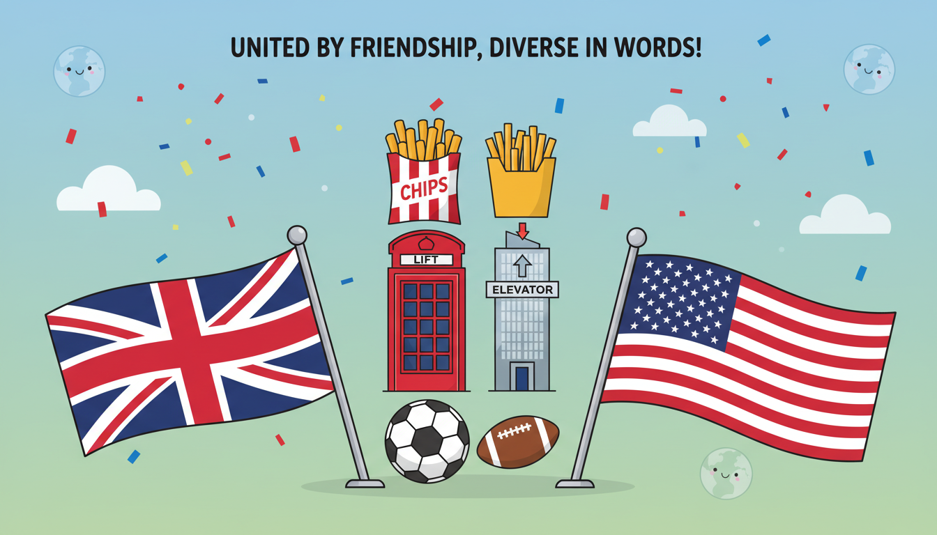 British and American flags side by side representing language differences