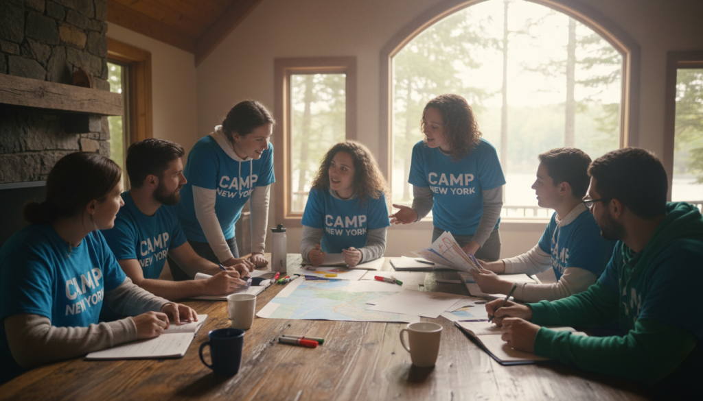 Camp New York staff team meeting and planning session
