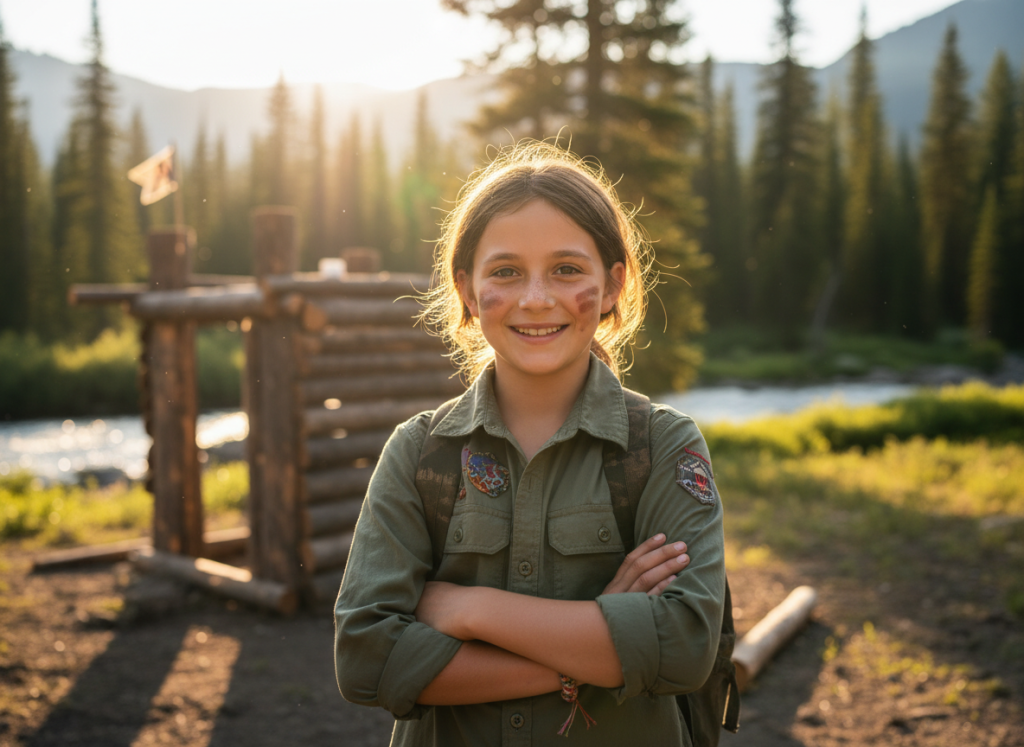 Camper looking confident after successful personal challenge