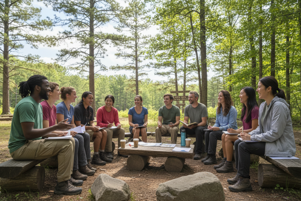International camp staff team meeting