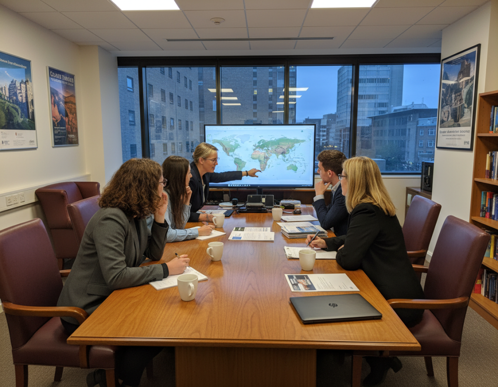 Students asking questions to program advisor