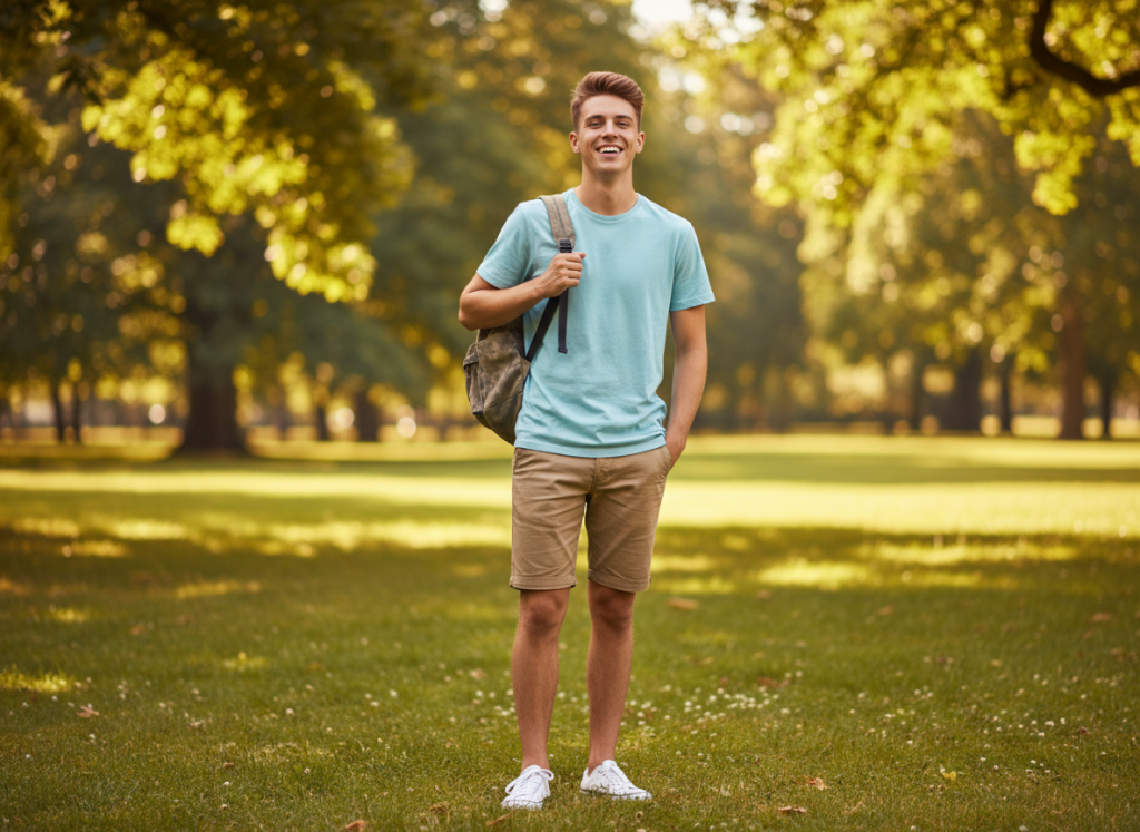 Young person demonstrating positive attitude and energy