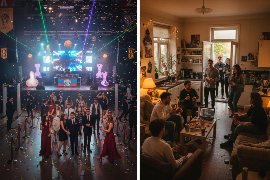 american college party versus british university social