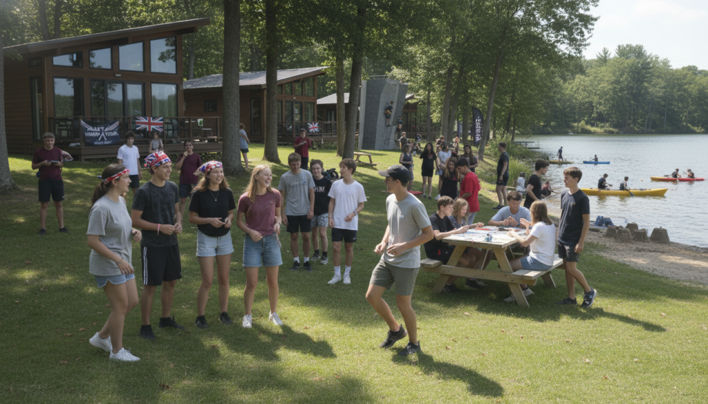 camp new york facilities with british and american participants together