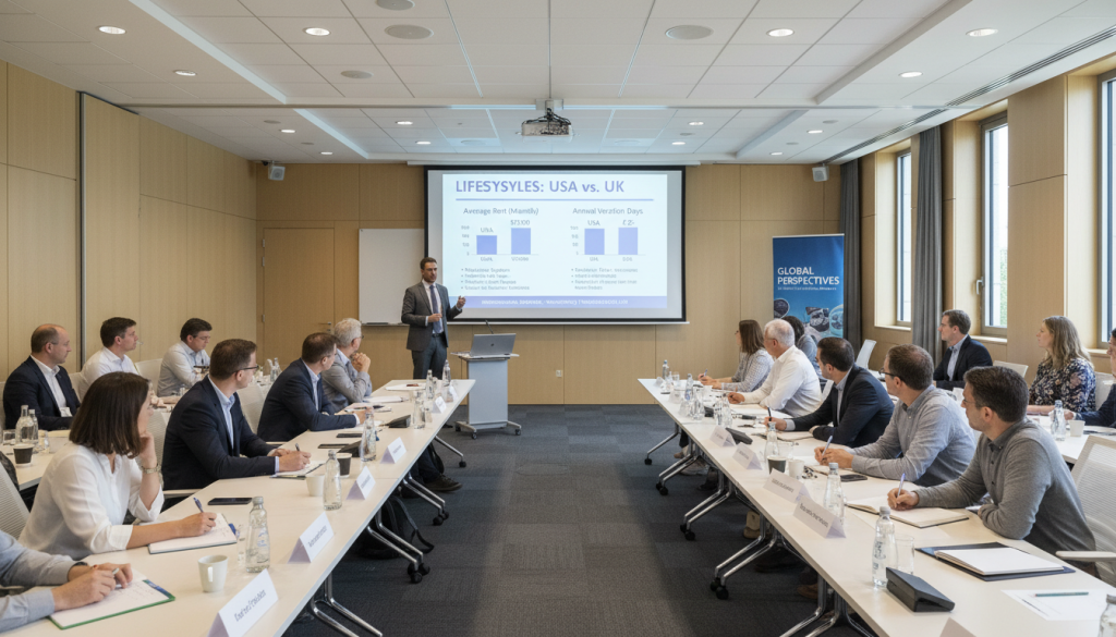 informational session about living and working in america versus uk